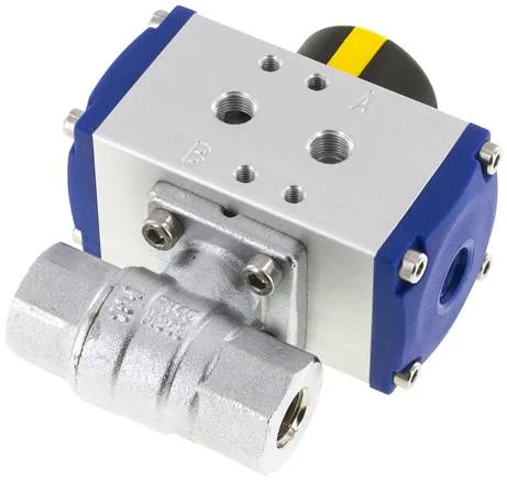 KH 14 P-V, Pneumatický kulový kohout mosazný, G 1/4", dvojčinný, těsnění FKM
