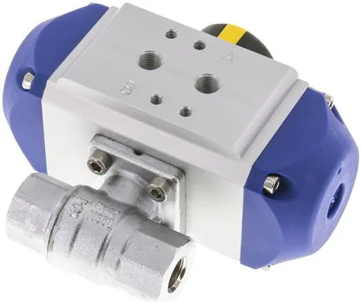 KH 14 P FS, Pneumatický kulový kohout mosazný, G 1/4", Pružina – zavírající
