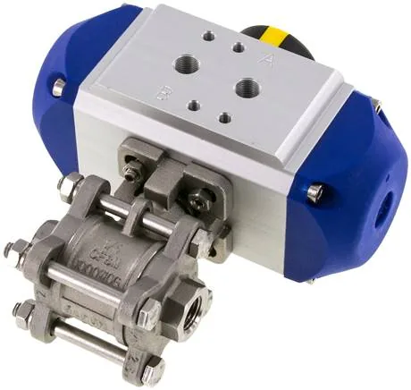 KH 14 P FS ES, Pneumatický kulový kohout z nerezové oceli, G 1/4", Pružina – zavírající