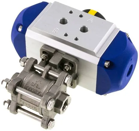 KH 14 P FS ES-V, Pneumatický kulový kohout z nerezové oceli, G 1/4", Uzavírací pružina, těsnění FKM