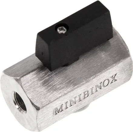 KH 18 MK ES, Kulový kohout z nerezové oceli miniaturní G 1/8" vnitřní závit, PN 25