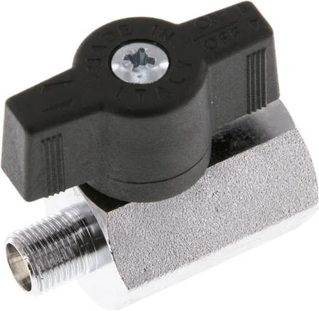 KH 18 MKIAHE, Mosazný kulový kohout miniaturní G 1/8" vnitřní závit/Vnější závit, PN 15