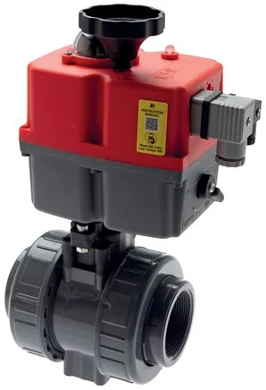 KH 30 PVCFK ELI, Elektrický kulový kohout z PVC, Rp 3", vnitřní závit, FKM těsnění