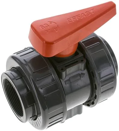 KH 20 PVCFKM, Kulový kohout, PVC-U / FKM, Rp 2" (průmyslové provedení)