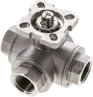 KH 3/12 LF ES, 3cestný kulový kohout, přímo montovatelná příruba G 1/2" Otvor L