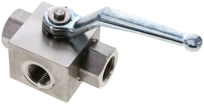 KH 3/12 T HD ES, ES vysokotlaký 3cestný kulový kohout, Otvor T, G 1/2", 0 až 400 bar