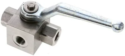 KH 3/14 L HD ES, ES vysokotlaký 3cestný kulový kohout, Otvor L, G 1/4", 0 až 400 bar