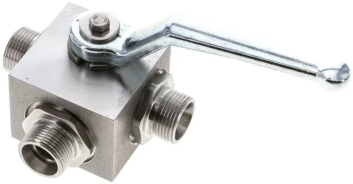 KH 3/15 L L HD ES, ES vysokotlaký 3cestný kulový kohout, Otvor L, 15 L (M22x1,5), 0 až 315 bar