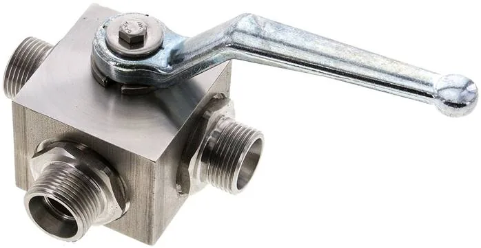 KH 3/15 L T HD ES, ES vysokotlaký 3cestný kulový kohout, Otvor T, 15 L (M22x1,5), 0 až 315 bar