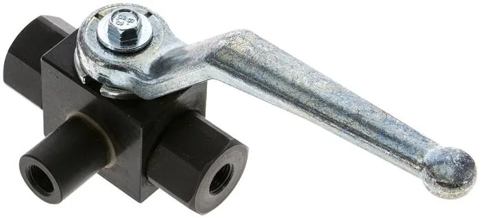 KH 3/18 L HD-D3, Vysokotlaký 3cestný kulový kohout, Otvor L, G 1/8", 0 až 400 bar