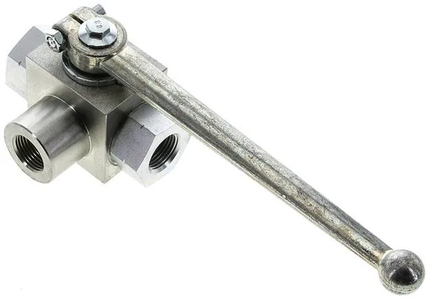 KH 3/38 L HD, Vysokotlaký 3cestný kulový kohout, Otvor L, G 3/8", 0 až 500 bar