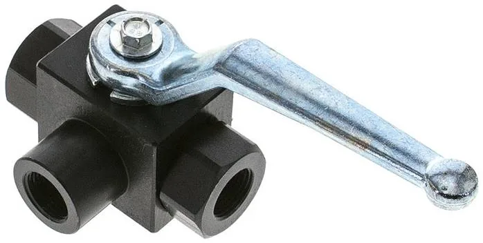 KH 3/38 L HD-D3, Vysokotlaký 3cestný kulový kohout, Otvor L, G 3/8", 0 až 400 bar