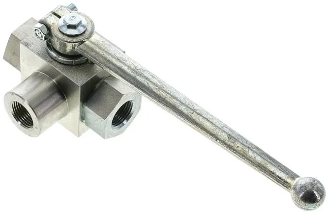 KH 3/38 T HD, Vysokotlaký 3cestný kulový kohout, Otvor T, G 3/8", 0 až 500 bar