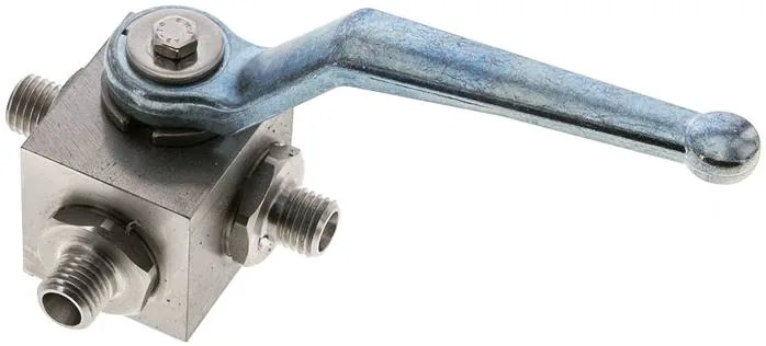 KH 3/6 L L HD ES, ES vysokotlaký 3cestný kulový kohout, Otvor L, 6 L (M12x1,5), 0 až 315 bar