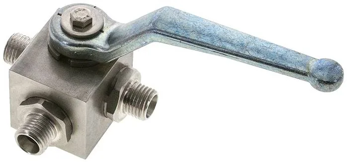 KH 3/8 L T HD ES, ES vysokotlaký 3cestný kulový kohout, Otvor T, 8 L (M14x1,5), 0 až 315 bar
