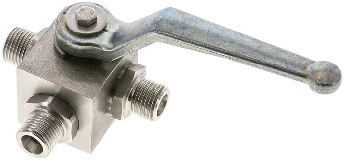 KH 3/8 S T HD ES, ES vysokotlaký 3cestný kulový kohout, Otvor T, 8 S (M16x1,5), 0 až 400 bar