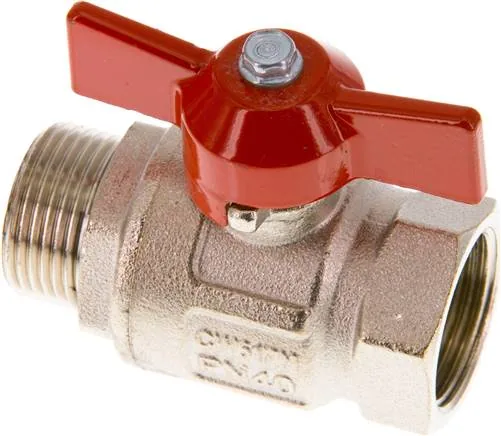 KH 34 B IA KN, Mosazný kulový kohout, krátký, G 3/4" (AG/IG), -0,9 až 40 bar