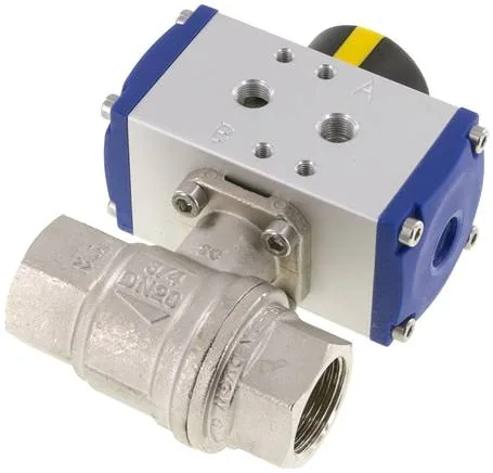 KH 34 P-V, Pneumatický kulový kohout mosazný, G 3/4", dvojčinný, těsnění FKM