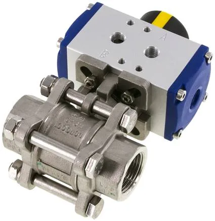 KH 34 P ES, Pneumatický kulový kohout z nerezové oceli, G 3/4", dvojčinný