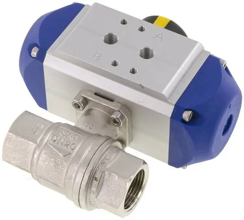 KH 34 P FS, Pneumatický kulový kohout mosazný, G 3/4", Pružina – zavírající
