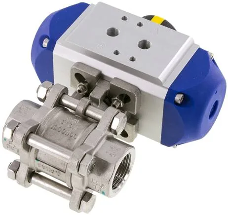 KH 34 P FS ES-V, Pneumatický kulový kohout z nerezové oceli, G 3/4", Uzavírací pružina, těsnění FKM