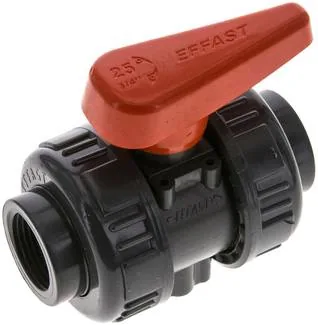KH 34 PVCFKM, Kulový kohout, PVC-U / FKM, Rp 3/4" (průmyslové provedení)