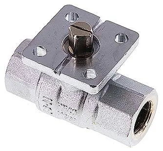 KH 38 F MS, Mosazný kulový kohout, přímá/montážní příruba, G 3/8", -0,9 až 40 bar