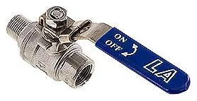 KH 38 IA ES E, Kulový kohout z nerezové oceli, lehký, R 3/8" / Rp 3/8", 0 až 63 bar
