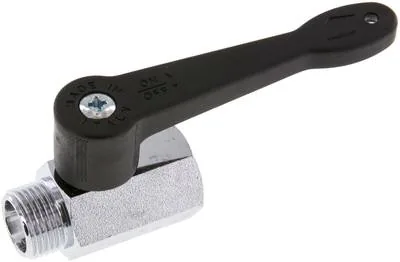 KH 38 MIA, Kulový kohout miniaturní, dlouhá rukojeť G 3/8" vnitřní závit/Vnější závit, PN 15