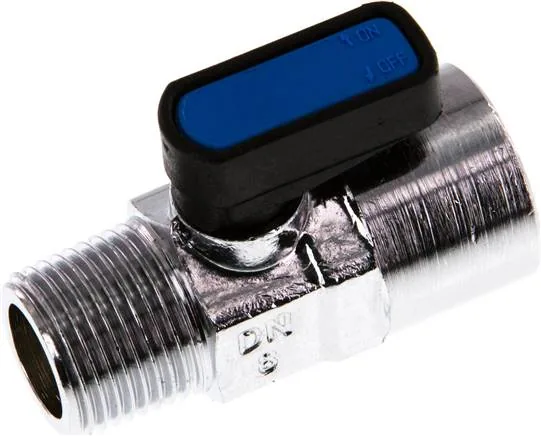 KH 38 MKIAC, Mosazný kulový kohout miniaturní Rp 3/8"-R 3/8" (AG), PN 20
