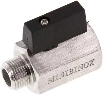 KH 38 MKIA ES, Kulový kohout z nerezové oceli miniaturní G 3/8" vnitřní závit/Vnější závit, PN 25