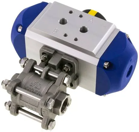KH 38 P FS ES, Pneumatický kulový kohout z nerezové oceli, G 3/8", Pružina – zavírající