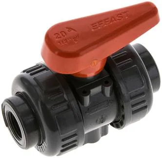 KH 38 PVCFKM, Kulový kohout, PVC-U / FKM, Rp 3/8" (průmyslové provedení)