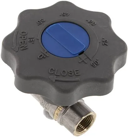 KH 38 SS, Jemné uzavírání mosazného kulového kohoutu, Rp 3/8", 0 až 50 bar, DVGW
