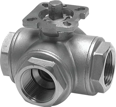 KH 3/30 LF ES, 3cestný kulový kohout, přímo montovatelná příruba G 3" Otvor L