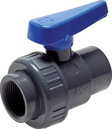 KHER 30 WASSER, Kulový kohout jednokroužkový, PVC-U / EPDM, Rp 3" (provedení na vodu)