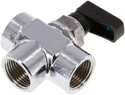 KHTC 3/38 L, 3cestný kulový kohout T, mosaz, Otvor L G 3/8", PN 20
