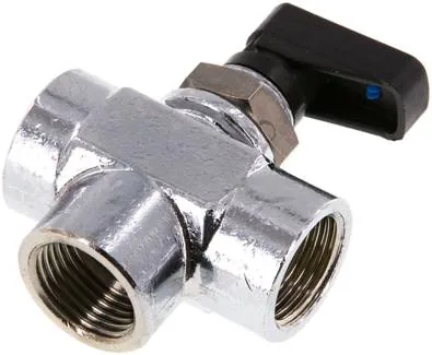 KHTC 3/38 T, 3cestný kulový kohout T, mosaz, Otvor T G 3/8", PN 20