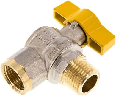 KHW 12 B IA, Úhlový mosazný kulový kohout, DVGW, R 1/2" / Rp 1/2", -0,9 až 40 bar