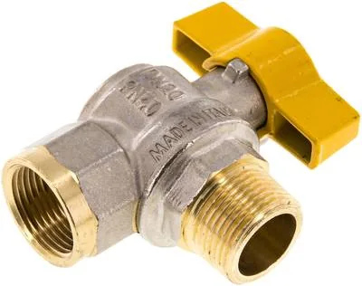 KHW 34 B IA, Úhlový mosazný kulový kohout, DVGW, R 3/4" / Rp 3/4", -0,9 až 40 bar