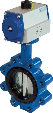 KLA 150/16 AAAPFS, Pneumatická klapka DN150-PN16 (DIN/EN) GG25/Povrstveno epoxidem GGG40/EPDM