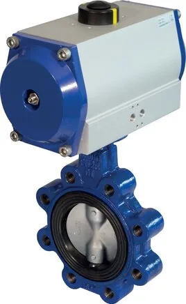 KLA 150/25 BBAPFO, Pneumatická klapka DN150-PN25 (DIN/EN) GGG40/Nerezová ocel/EPDM