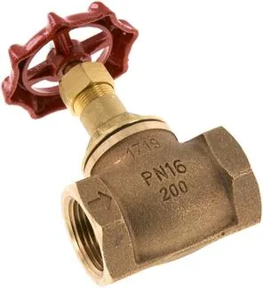 MUA 10, Hrdlový uzavírací ventil, červený bronz/mosaz, G 1", PN 16