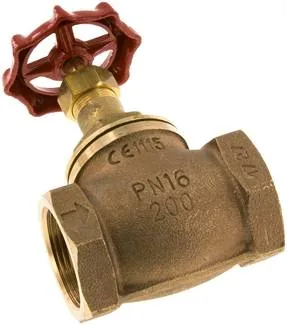 MUA 114, Hrdlový uzavírací ventil, červený bronz/mosaz, G 1-1/4", PN 16