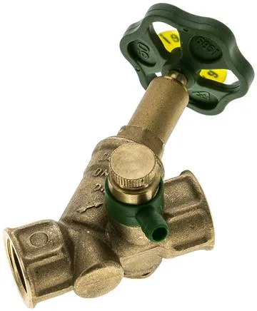 MUA 12 SS ENTLEER, Uzavírací ventil se zkoseným sedlem, Rp 1/2", PN 10, mosaz, DVGW