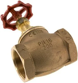 MUA 20, Hrdlový uzavírací ventil, červený bronz/mosaz, G 2", PN 16