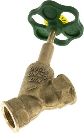 MUA 34 SS, Uzavírací ventil se zkoseným sedlem, Rp 3/4", PN 10, mosaz, DVGW