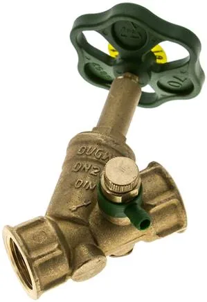 MUA 34 SS ENTLEER, Uzavírací ventil se zkoseným sedlem, Rp 3/4", PN 10, mosaz, DVGW