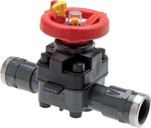MVH 10 PVCFKM, Membránový ventil PVC (ruční) PVC / FKM, Rp 1" vnitřní závit