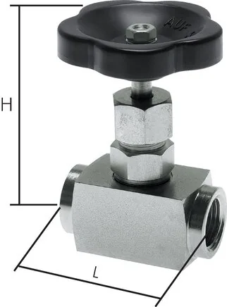 NADEL 114 HR ES, Jehlový uzavírací ventil, 1.4571, G 1-1/4", 0 až 160 bar